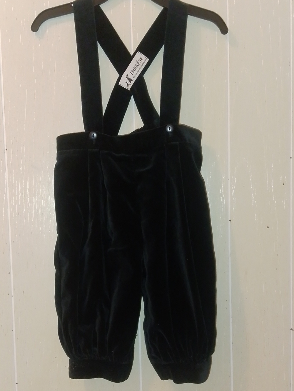 Black Velvet Suspender Baby Boys Knickers